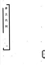 唐五代词 第1册