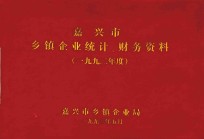 嘉兴市乡镇统计、财务资料 1992年度