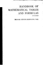 HANDBOOK OF MATHEMATICAL TABLES AND FORMULAS FIFTH EDITION