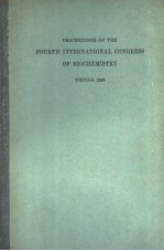 PROCEEDINGS OF THE FOURTH INTERNATIONAL CONGRESS OF BIOCHEMISTRY VOLUME Ⅲ