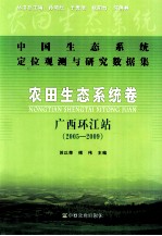 中国生态系统定位观测与研究数据集 农田生态系统卷-广西环江站 2005-2009