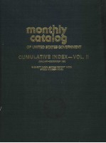 MONTHLY CATALOG OF UNITED STATES GOVERNMENT PUBLICATIONS CUMULATIVE INDEX-VOL.Ⅱ JANUARY-DECEMBER 198