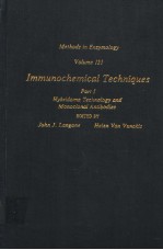 METHODS IN ENZYMOLOGY VOLUME 121 IMMUNOCHEMICAL TECHNIQUES PART I HYBRIDOMA TECHNOLOGY AND MONOC