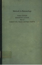 METHODS IN ENZYMOLOGY VOLUME XXXIX HORMONE ACTION PART D ISOLATED CELLS