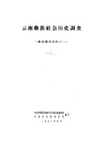 云南彝族社会历史调查