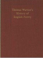 THOMAS WARTON'S HISTORY OF ENGLISH POETRY VOLUME 1