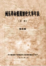 闽东革命根据地史大事年表 初稿