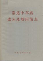 常见中草药成分及效用简表