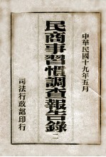 民商事习惯调查报告录 2