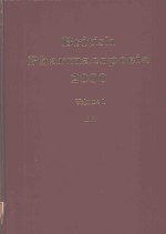 BRITISH PHARMACOPOEIA 2000 VOLUME 1 上册