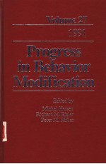 PROGRESS IN BEHAVIOR MODIFICATION VOLUME 27
