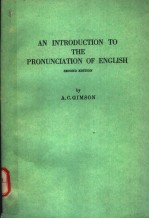 AN INTRODUCTION TO THE PRONUNCIATION OF ENGLISH SECOND EDITION