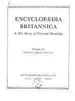 ENCYCLOPAEDIA BRITANNICA Volume 12 HYDROZOA to JEREMY