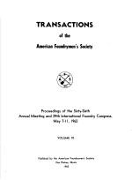 TRANSACTIONS OF THE AMERICAN FOUNDRYMEN'S SOCIETY VOLUME 70