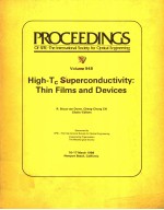 PROCEEDINGS OF SPIE-THE INTERNATIONAL SOCIETY FOR OPTICAL ENGINEERING VOLUME 948 HIGH-TC SUPERCONDU