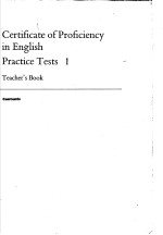 CERTIFICATE OF PROFICIENCY IN ENGLISH PRACTICE TESTS 1 TEACHER’S BOOK