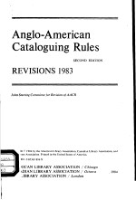 ANGLO-AMERICAN CATALOGUING RULES SECOND EDITION