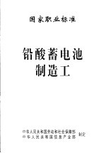 国家职业标准 铅酸蓄电池制造工