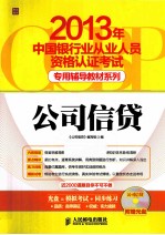 2013年中国银行业从业人员资格认证考试专用辅导教材 公司信贷
