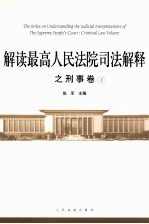解读最高人民法院司法解释之刑事卷 下