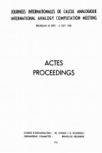 JOURNEES INTERNATIONALES DE CALCUL ANALOGIQUE INTERNATIONAL ANALOGY COMPUTATION MEETING