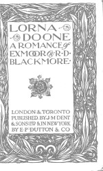 LORNA DOONE AROMANCE OF EXMOOR