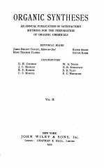 ORGANIC SYNTHESES VOLUME II
