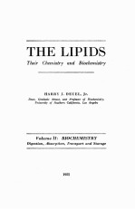 THE LIPIDS THEIR CHEMISTRY AND BIOCHEMISTRY VOLUME II: BIOCHEMISTRY