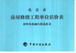 北京房屋修缮工程单位估价表 材料及机械台班选价表