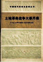 土地革命战争大事月表 一九二八年八月至一九三七年七月