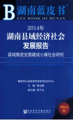 2014年湖南县域经济社会发展报告 县域推进全面建成小康社会研究