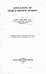 EDUCATION OF FEEBLE-MINDED WOMEN