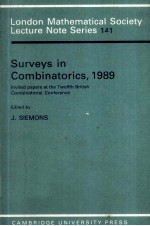 SURVEYS IN COMBINATORICS,1989
