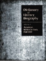 DICTIONARY OF LITERARY BIOGRAPHY·VOLUME FOUR AMERICAN WRITERS IN PARIS,1920-1939