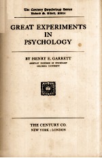 GREAT EXPERIMENTS IN PSYCHOLOGY