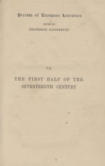 THE FIRST HALF OF THE SEVENTEENTH CENTURY