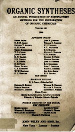ORGANIC SYNTHESES VOLUME 46 1966