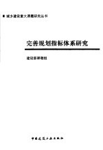 完善规划指标体系研究
