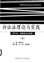 诉讼法理论与实践 上 2001年·刑事诉讼法学卷