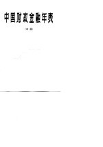 中国财政金融年表 中