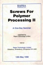 Screws for Polymer Processing II