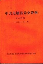 中共无棣县党史资料 重大事件部分 1933—1981年