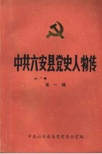 中共六安县党史人物传 第一辑