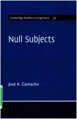 CAMBRIDGE STUDIES IN LINGUISTICS 137 NULL SUBJECTS