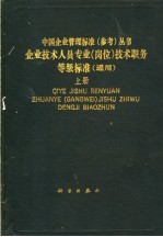 企业技术人员专业 岗位 技术职务等级标准 通用 上