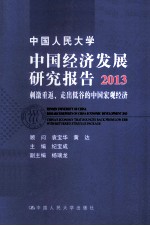 中国人民大学 中国经济发展研究报告 2013 刺激重返、走出低谷的中国宏观经济