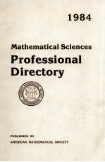 MATHEMATICAL SCIENCES PROFESSIONAL DIRECTORY