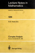 LECTURE NOTES IN MATHEMATICS 1268: COMPLEX ANALYSIS