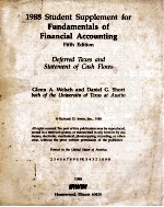 1988 STUDENT SUPPLEMENT FOR FUNDAMENTALS OF FINANCIAL ACCOUNTING FIFTH EDITION