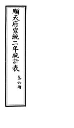顺天府宣统二年统计表 第6册